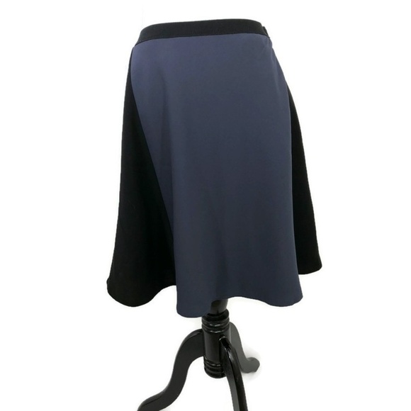 Tahari Women's Size 10 Circle Skirt Colorblock Black Gray Polyester Lined - Picture 2 of 8
